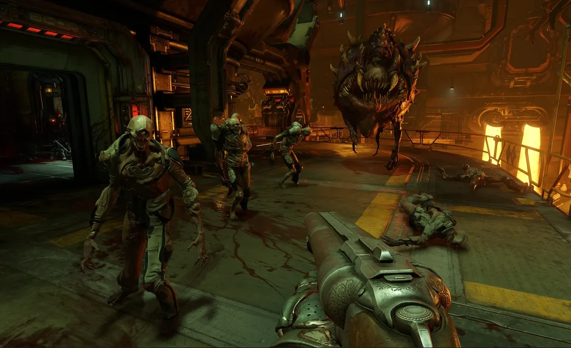 A screenshot from DOOM 2016